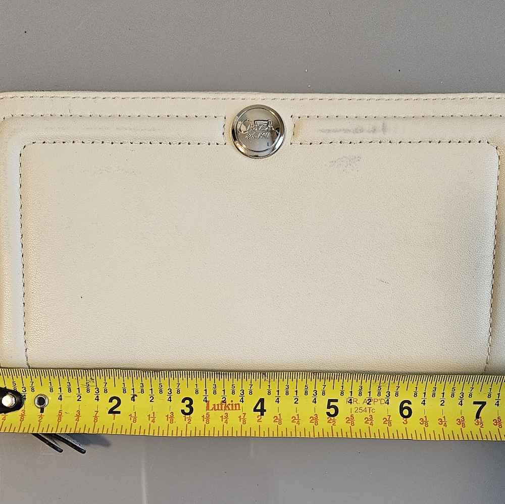 Coach Madison Full Size Leather Zip Around Accordian Style Cream Women's Wallet - Picture 11 of 11